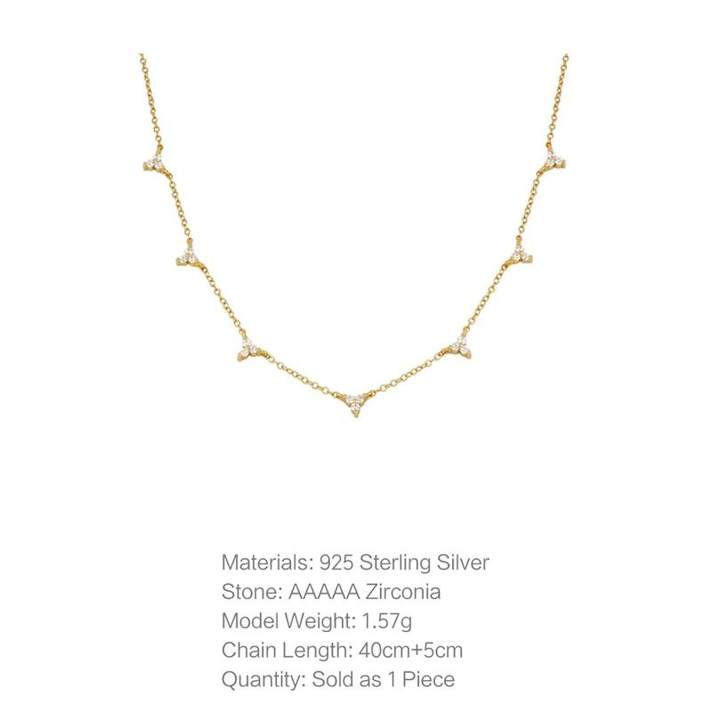 Product Introduction of AIDE 925 Sterling Silver Stacking Choker Chain Women Dainty Flower Zircon Necklace Geometry Korean Clavicle Neck Jewelry Gifts 15