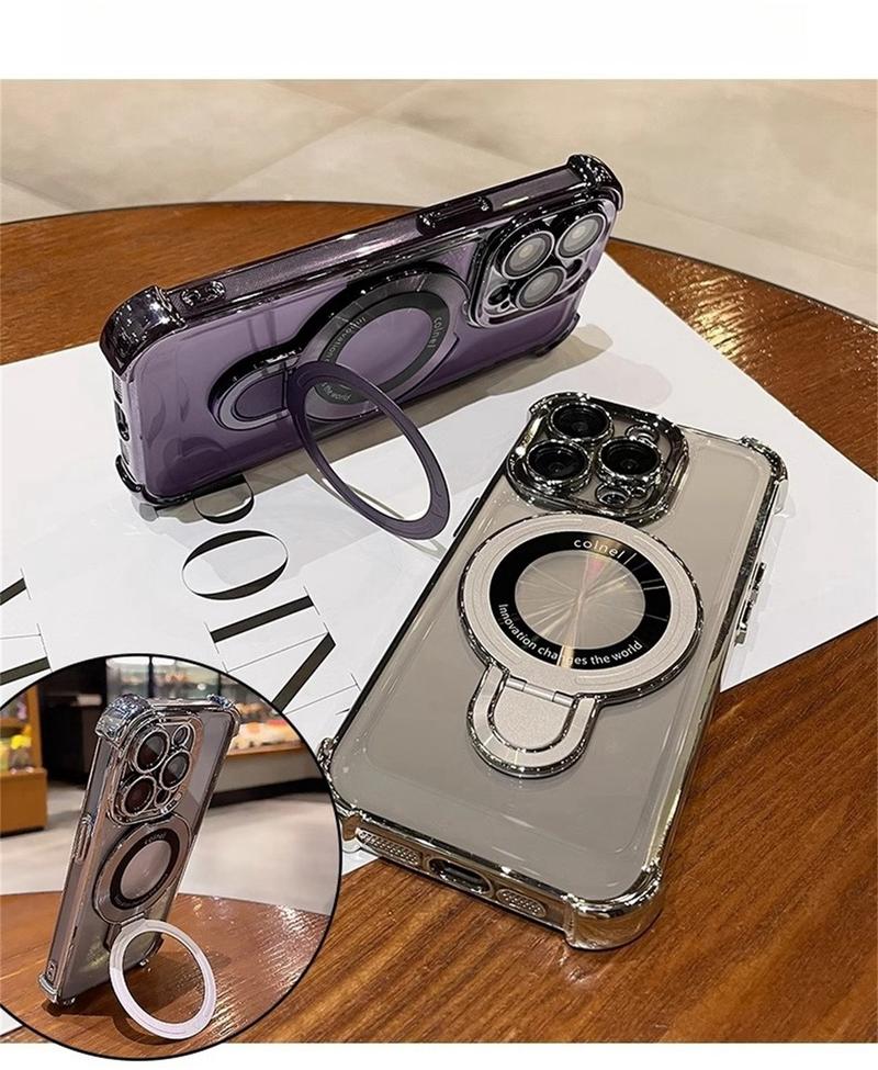 Product Introduction of Clear drop-proof luxury Luxury Plating Shockproof Phone Case for IPhone 16 Pro Max 12 13 14 15 Pro Max 16 Plus Transparent Casing with Bracket Cover 11