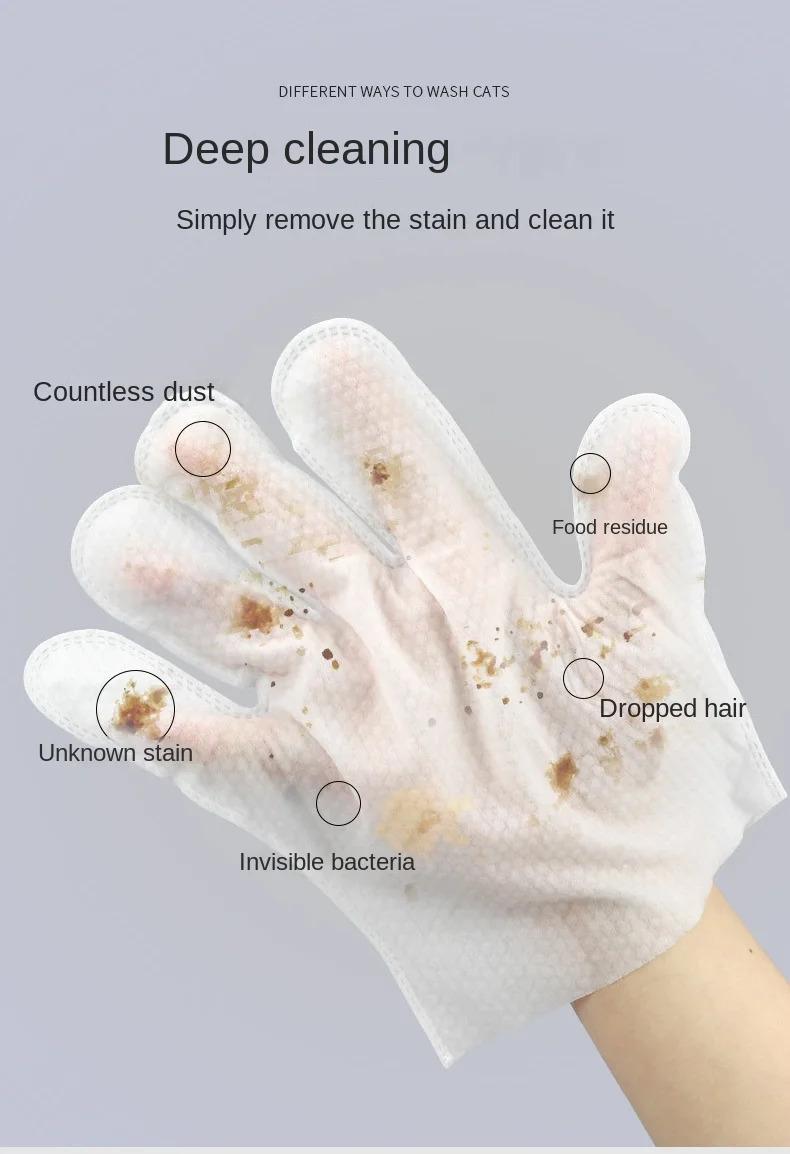 Product Introduction of Pet Wash Free Glove Cleaning Pet Stain Remover Wipes Disposabl Cleaning Massage Grooming No-wash Wipes for Dogs & Cats Supplies 16