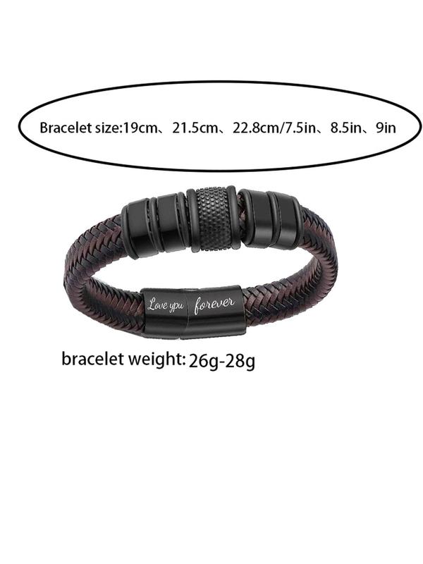 Men's Braided Bracelet, Fashion Casual Stainless Steel Bracelet, Gift for Husband, Boyfriend, Friend 1