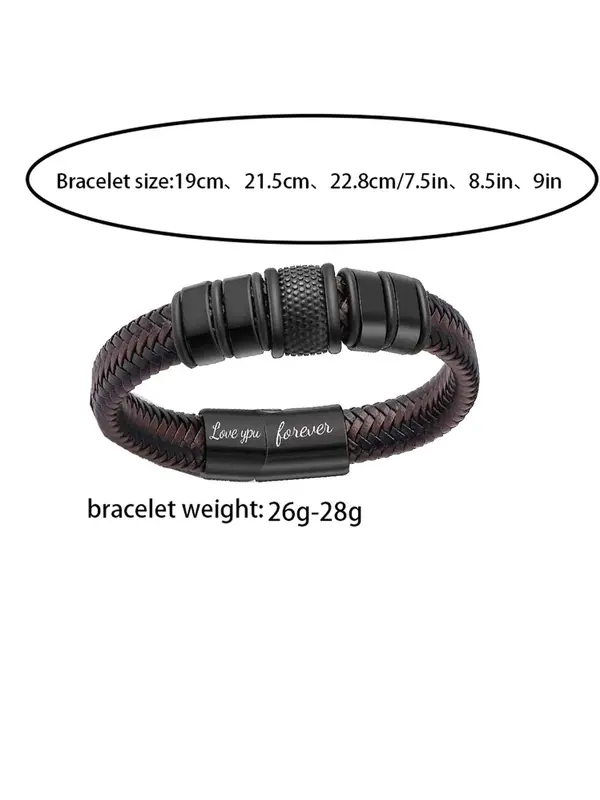 Men's Braided Bracelet, Fashion Casual Stainless Steel Bracelet, Gift for Husband, Boyfriend, Friend 1