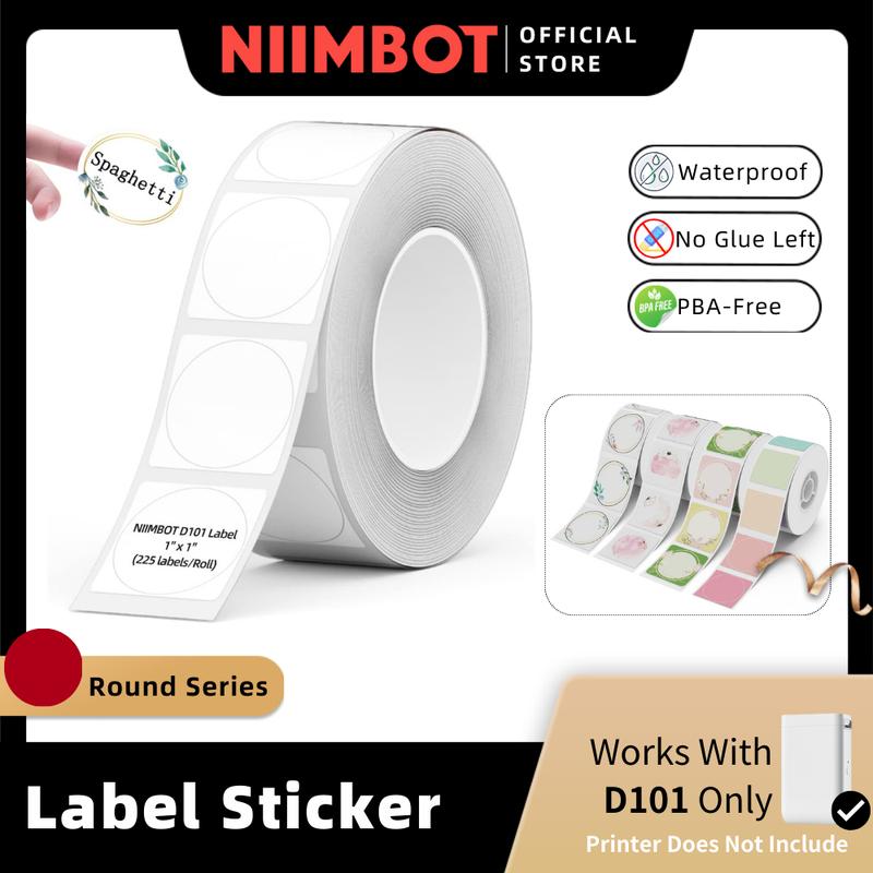 NIIMBOT D101 Round Sticker, Custom Waterproof Refill Paper Tape ...
