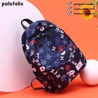 Gambar Polofelix Ransel Motif Daun Unisex Sekolah Backpack Wanita - Daun Navy dari Polofelix Kota Administrasi Jakarta Timur 3 Tokopedia