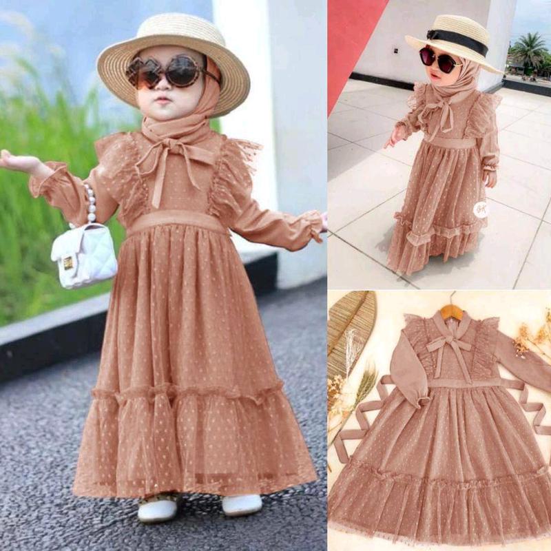 GAMIS KOMBINASI TILE ONDE/GAMIS TERBARU 2023/MAXI YANYANKID/GAMIS ANAK PEREMPUAN MODEL TERBARU UK S-M-L Dress Muslim Baju Lebaran Wanita Mewah Syari Pesta Kondangan Remaja 3