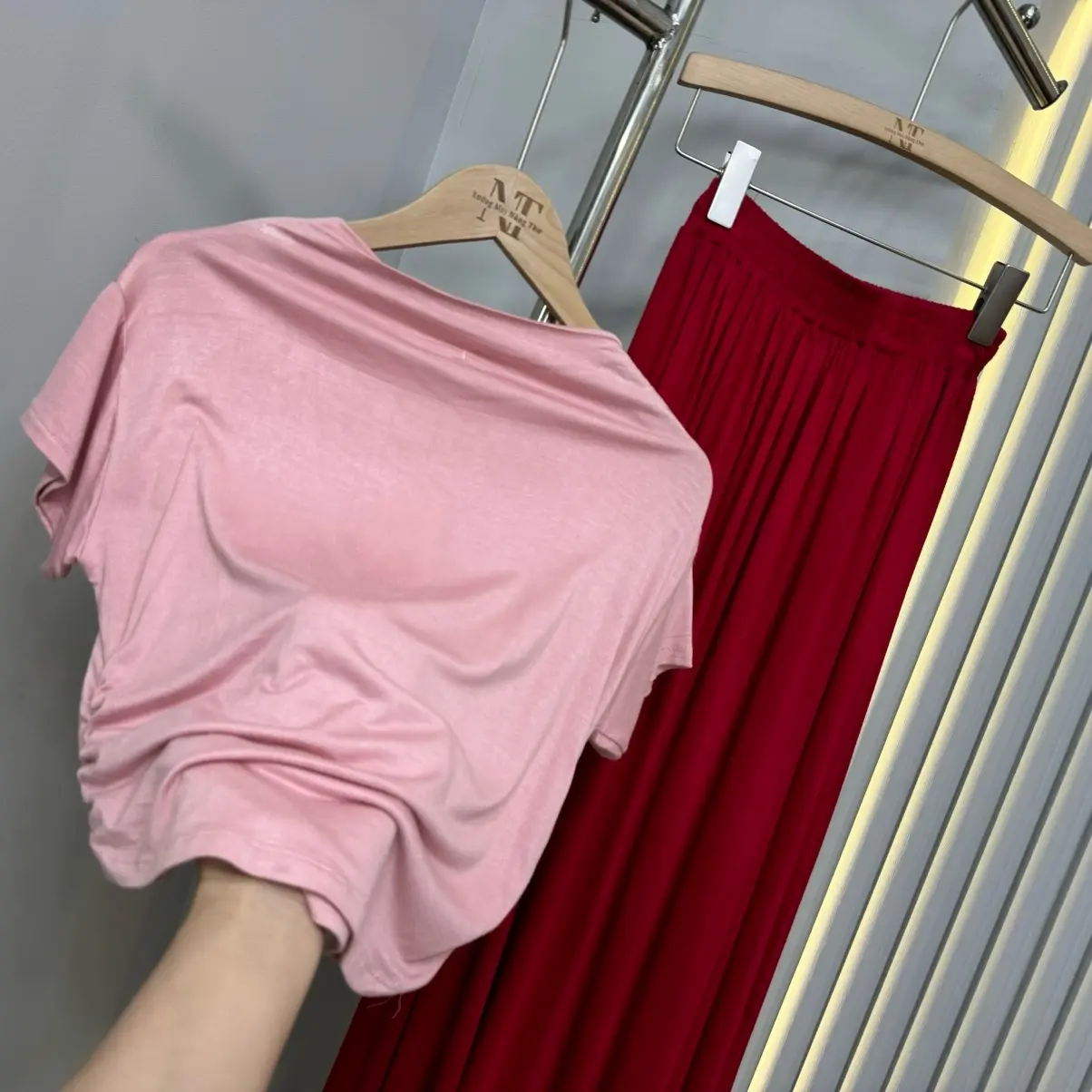 S775  Set áo dúm eo+chân váy xòe chất cotton  Women Top | BigBuy360 - bigbuy360.vn