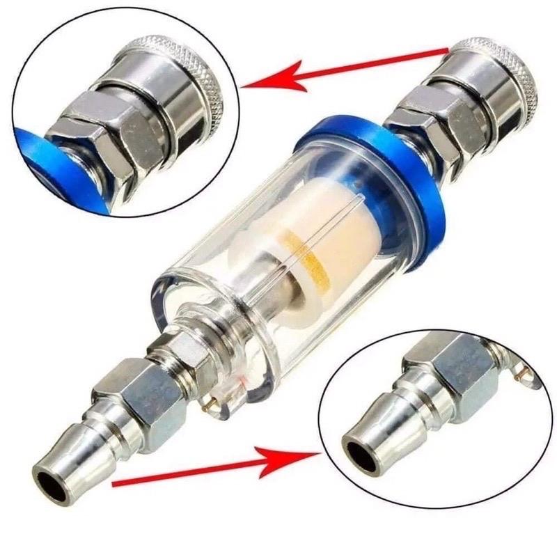 Bộ Tách Lọc Nước, Dầu Mini Cho Phun Sơn Khí Nén và đầu nối nhanh