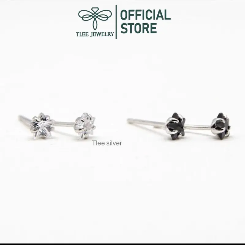 Khuyên tai bạc nữ TLEE sao đá sang trọng TLEE JEWELRY B0299 2