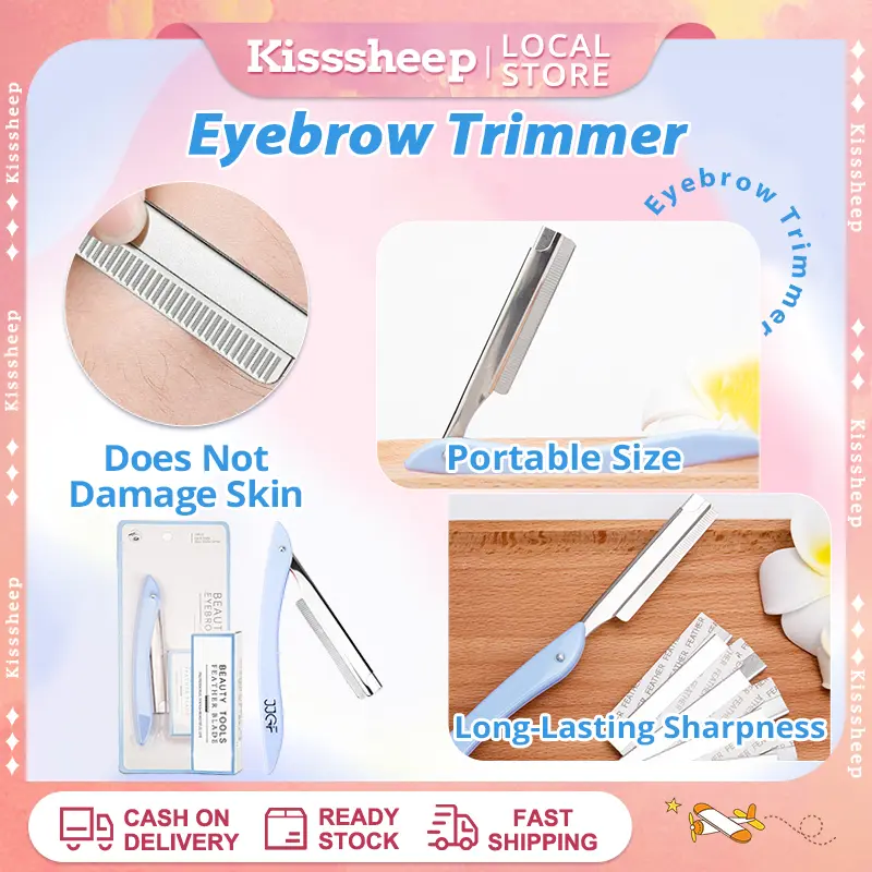 Eyebrow Trimmer Sharp Precision-Designed Versatile Long-Lasting Portable Convenient Storage Easy Control Safety with Non-Slip Grip Stainless Steel Light Weight for Makeup Tools Face Facial Hair Remover Cosmetic Makeup Tools Color