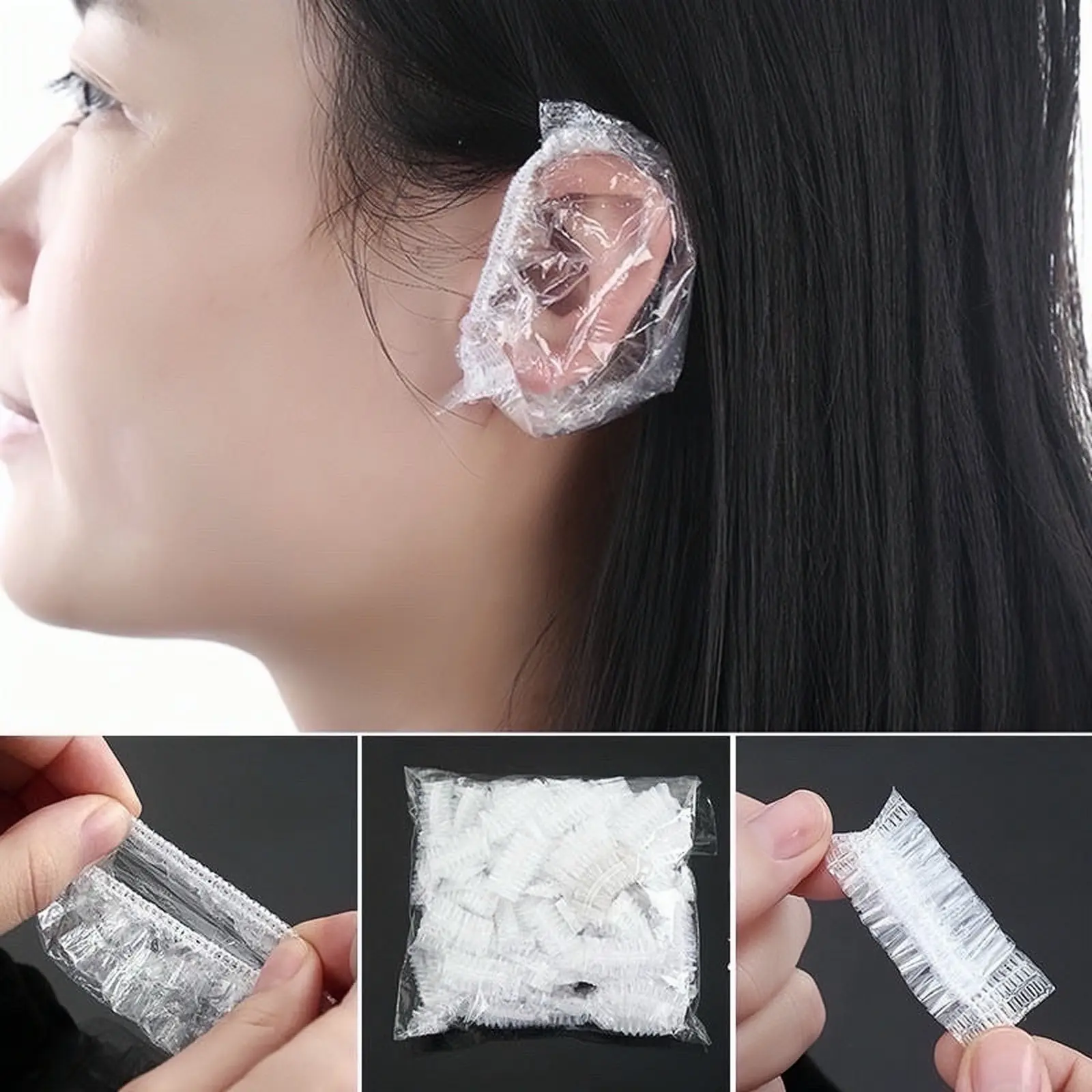 [ 1 Chiếc ] Bao trùm vành tai chống nước khi tắm hoặc làm tóc, nhuộm tóc -  Vỏ Bọc Tai Co Giãn An Toàn Chống Thấm Nước