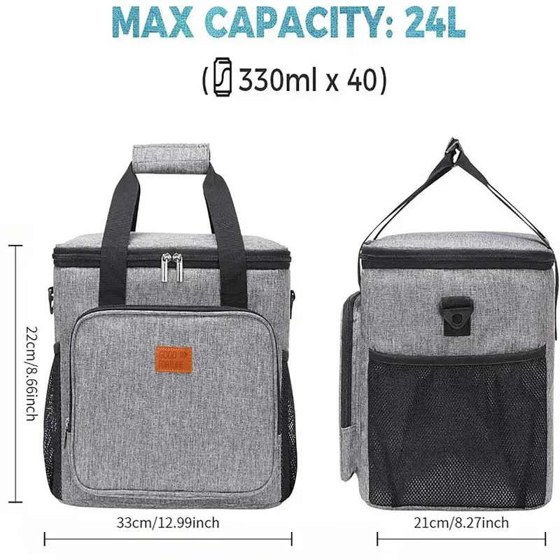 Large Capacity Portable Picnic Bag, Waterproof Single Shoulder Crossbody Thermal Bag, Outdoor Car Ice Bag, Picnic Backpack for Camping & Hiking 1