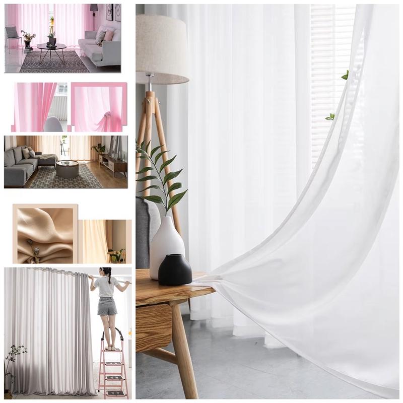 Voan lụa cao cấp RÈM TRE VIỆT đủ màu Hồng Trắng Xám ,Nâu