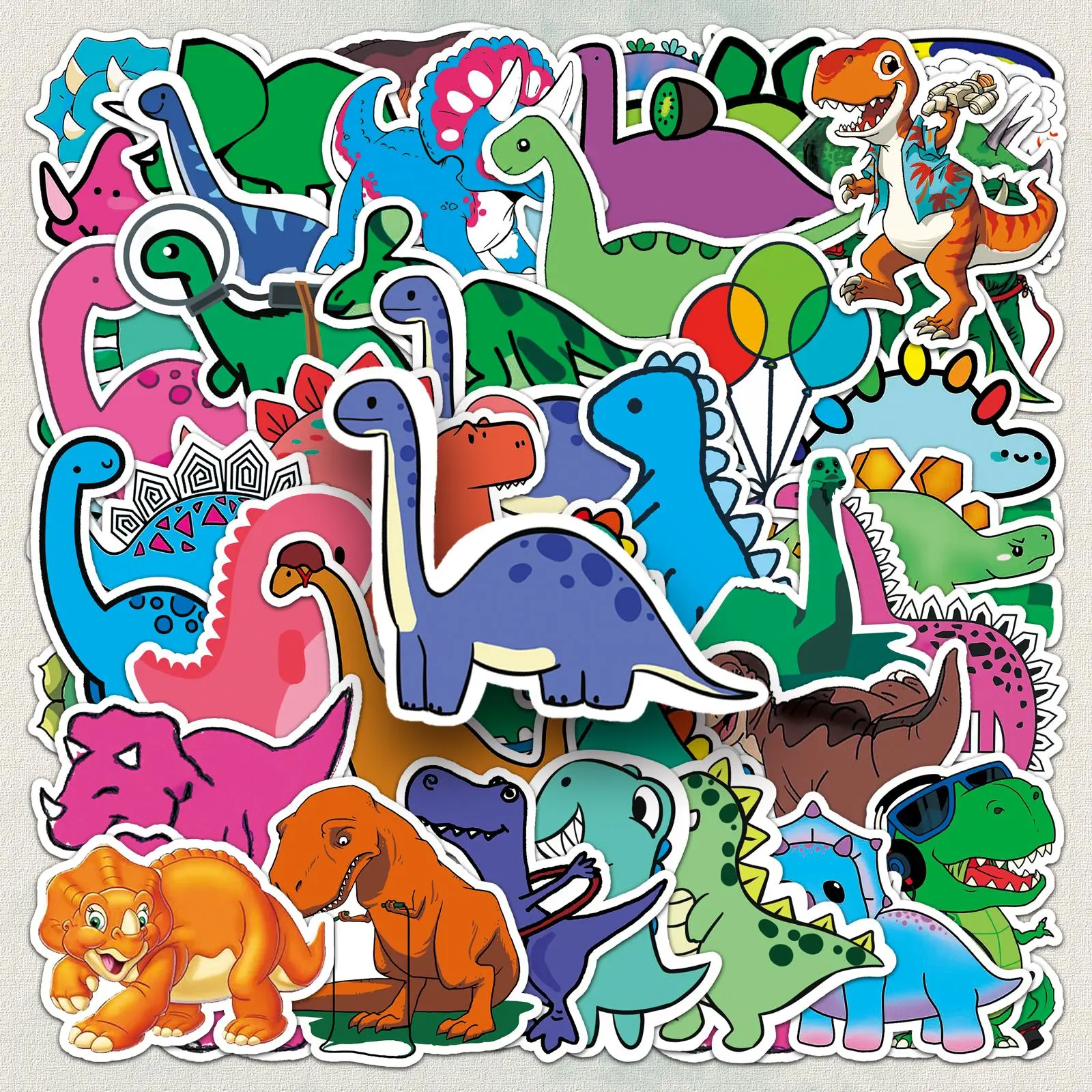 Cute Cartoon Dinosaur Pattern Sticker, Waterproof Self Adhesive Decor Paper, Mobile Phone Decorative Sticker for Gift Water Bottle Laptop Phone