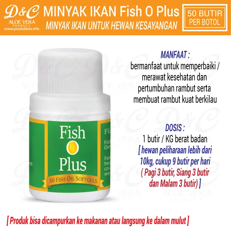 FISH O PLUS 50 Minyak Ikan Omega Plus Vitamin Bulu Untuk Anjing Kucing 0