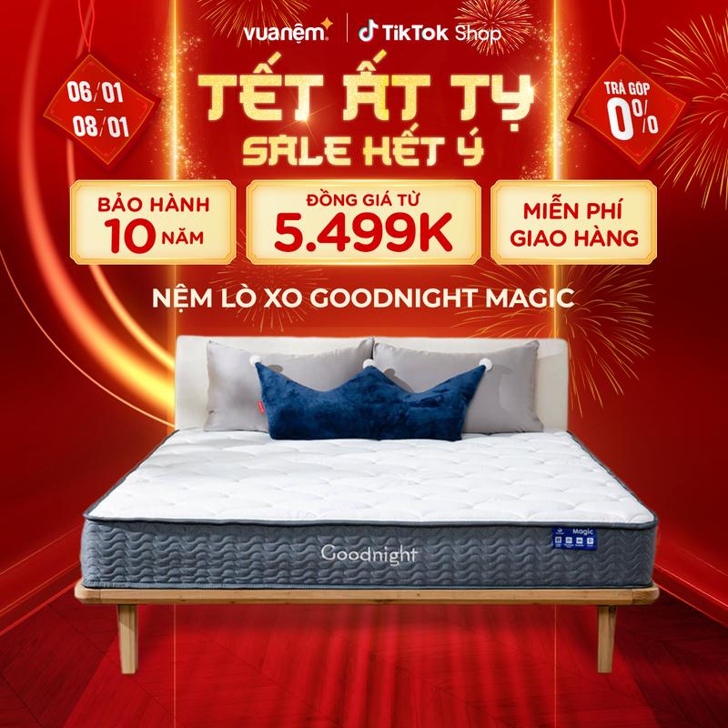 ( Đồng giá 5.499k) Nệm lò xo túi độc lập Goodnight Magic 20cm VUA NỆM - Đàn hồi, Chống rung, Bền, đệm Đóng hộp hút chân không, bảo hành 10 năm đệm lò xo 20 phân nệm lò