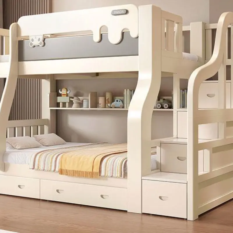 Child Mother Bed All Solid Wood Children's Bed Bed