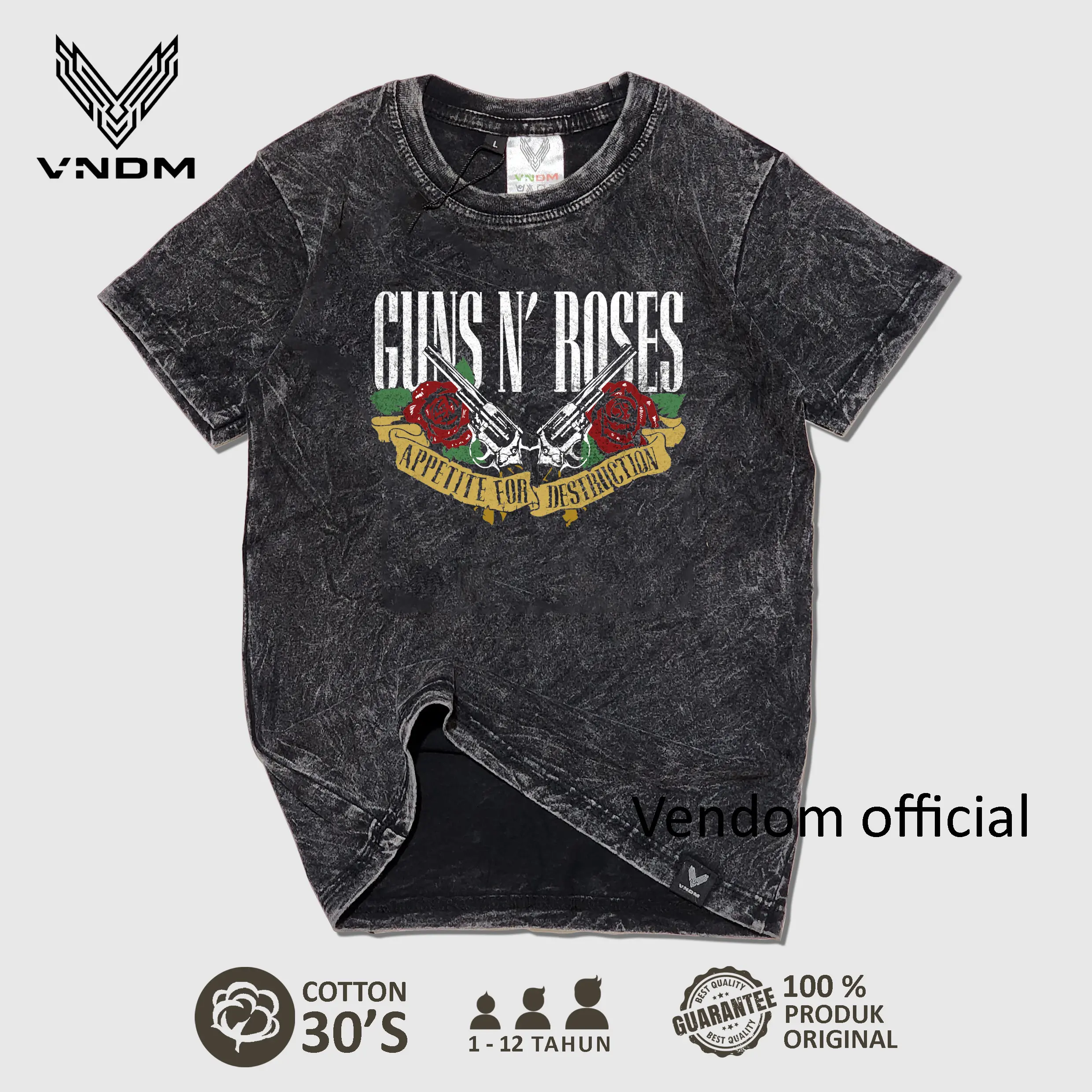 Vendom Kids Baju Kaos Anak Washet Unisex Cowok / Perempuan Unisex Umur 1-12 Tahun Bahan Cotton 30S Katun Laki-Laki Distro Cewek