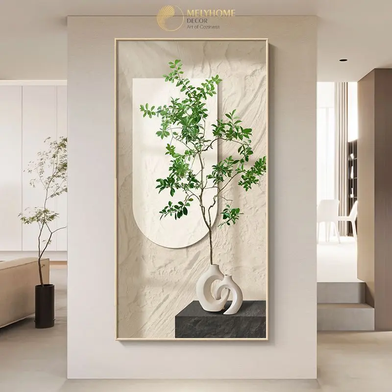Khổ Lớn - Tranh Treo Tường Tráng Gương Canvas Cao Cấp Tao Nhã Nghệ Thuật Ánh Trăng Cây Lá Nhiệt Đới Mẫu Mới Nhất 2023 2