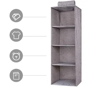 GMZY Rak Gantung Kain Lemari Baju Shelf Closet Wardrobe Storage Box - GM4 Penyimpanan