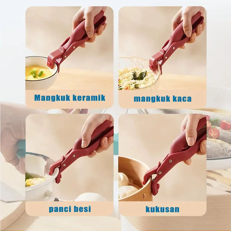 Vixplorn Penjepit Panci Mangkok Piring Anti Panas Alat Penjepit Mangkok Praktis Nyota/Capitan Mangkok Panci Alat Jepit Panci Hotplate Penjepit 6