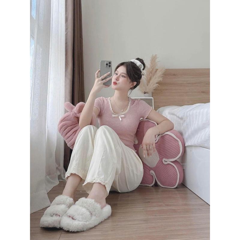 Quần Bom Nữ Dáng Lửng Chất Thô Gắn Gấu Ren Cạp Chun Co Dãn JUDIE.Closet 4