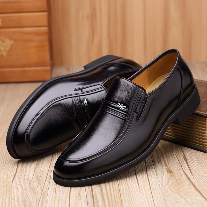  Giày tây nam trung niên mũi vuông giày tặng bố đế khâu 7N 