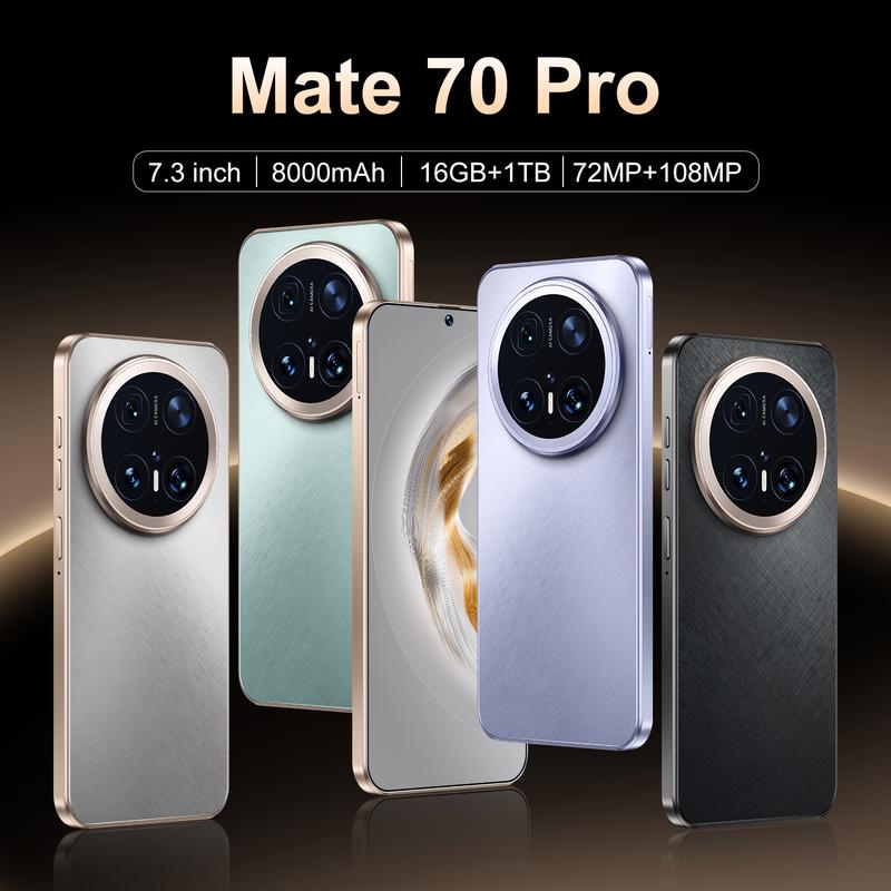 Product Introduction of Hot Sale Mate70pro Perforated Screen Mobile Phone Smartphone 0
