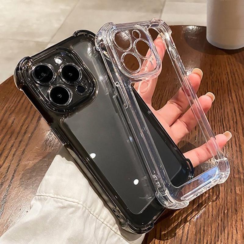Ốp Điện Thoại Trong Suốt, Thiết Kế Đơn Giản, Tương Thích Với iPhone 13, 12, 11, Pro Max, 15, 14, 7, 8 Plus, X, XR, XS MAX, SE 2020, Chất Liệu Silicon TPU Mềm, Bốn Góc, Chống Rơi, Ốp Bảo Vệ 1