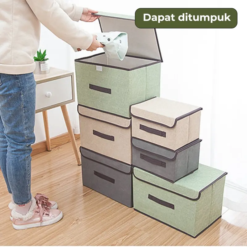 Dejavu Storage Box 2in1 Tempat Penyimpanan Baju Kotak Organizer Mainan Serbaguna Box Pakaian Multifungsi HSB216 4