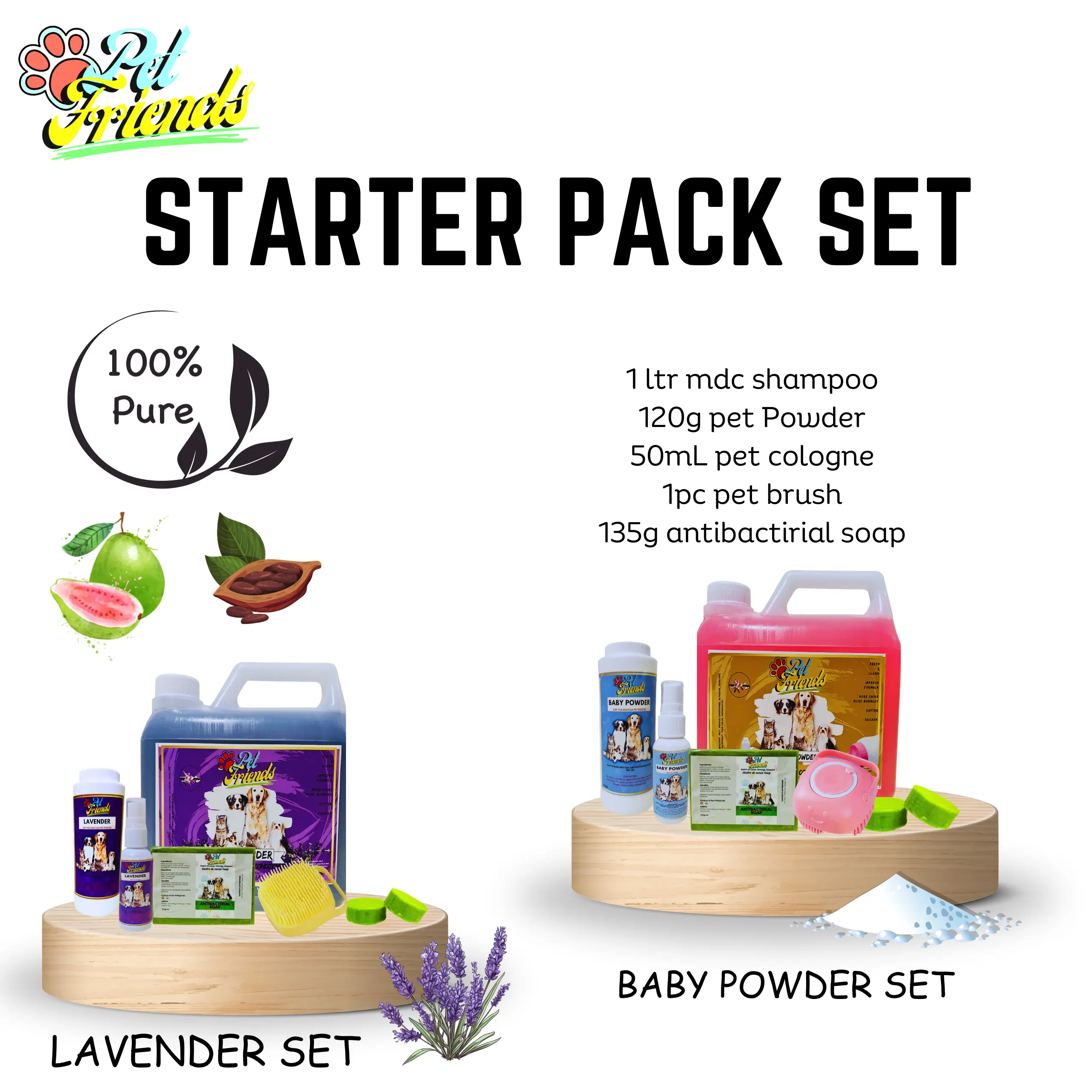Pet shampoo and conditioner starter pack
