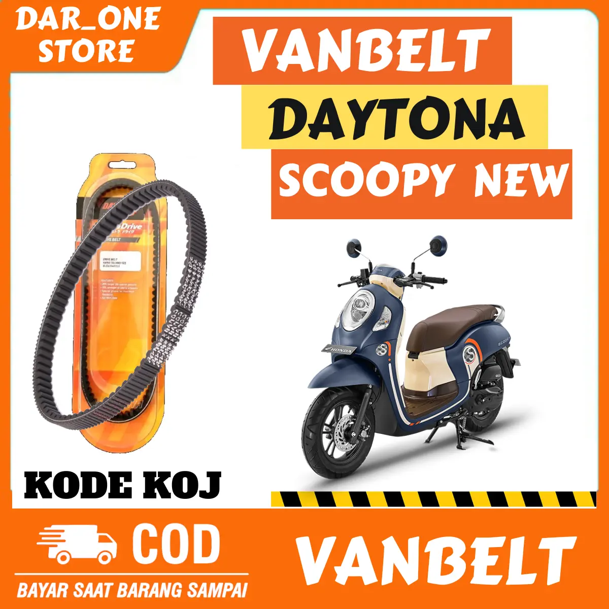 Vanbelt Daytona Racing Ultra Drive Original Honda Scoopy New 2021 Kode KOJ 5043