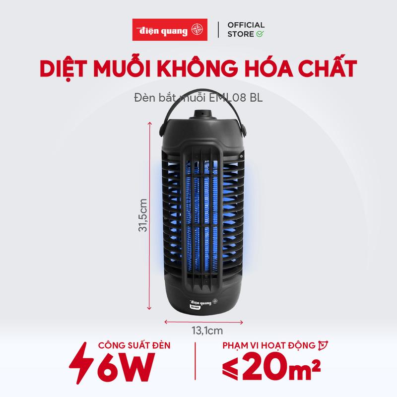 Đèn bắt muỗi Điện Quang ĐQ EML08 BL bảo hành 12 tháng