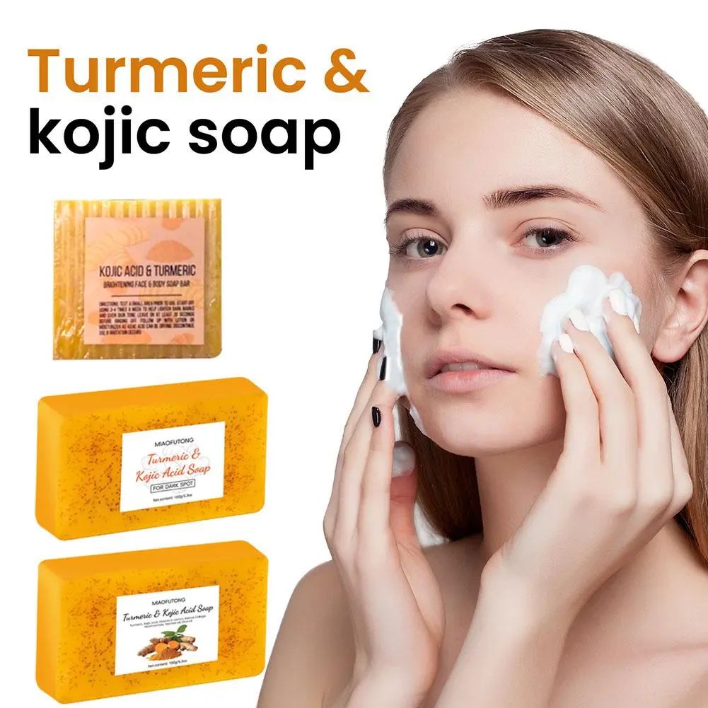 Lemon Turmeric Soap Lemon Turmeric Kojic Acid Soap Hand Made Turmeric Soap Lightening Organic Natural Care Soap Body Cleaning Beauty