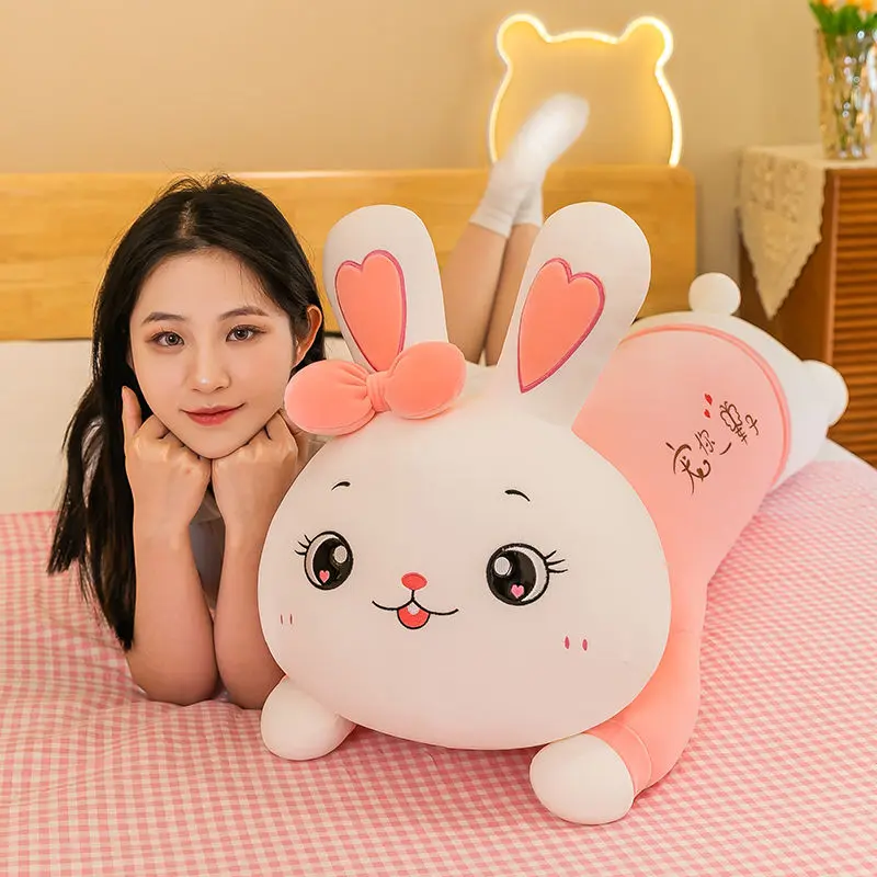 Gối Thỏ Nằm, Đồ Chơi Nhồi Bông Dễ Thương, Búp Bê Ragdoll, Gối Ngủ Dài, Quà Sinh Nhật, Thích Hợp Cho Bạn Gái 2