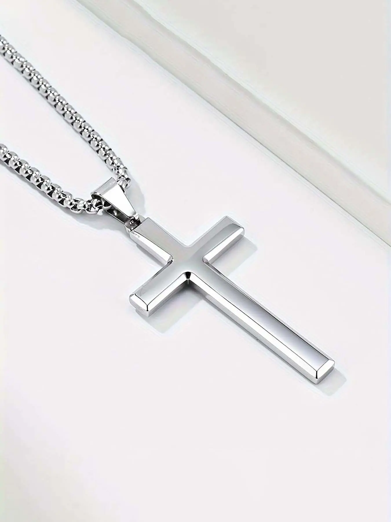 Cross Design Pendant Necklace for Men & Women, New Fashion Stainless Steel Jewelry for Daily Wear, Trendy All-match & Exquisite Jewelry for Birthday Gift