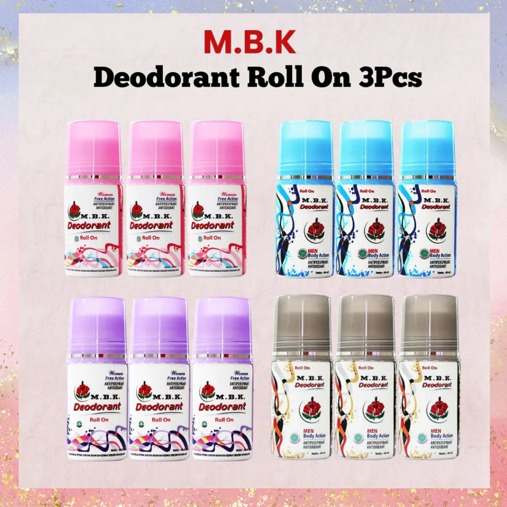 [PAKET 3 Pcs] MBK Deodorant Roll On Series | Netto 40 mL x 3 Pcs ...