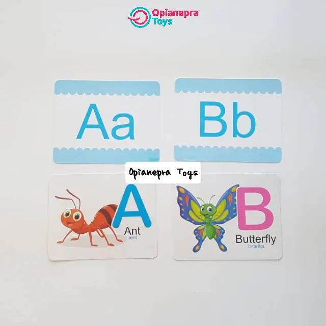 Flash Card Kartu Pintar Animal Hewan Binatang Alphabet Alfabet Huruf Glossy Tebal - 40 Lembar 6