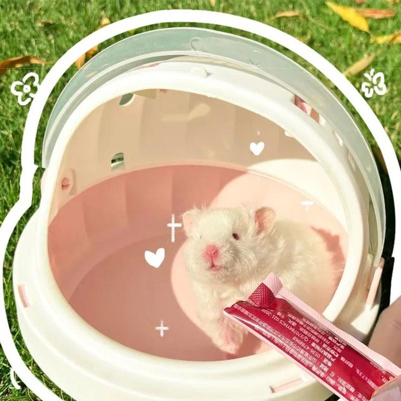 Product Introduction of Universal Water Bottle Small Animal Carrier Cage Safe Door Lock Large Cover Hamster Carry Box Breathable Transparent Design Hamster Outgoing Bag Camping 13
