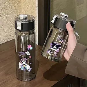 Casing hp Gelas air Transparent Clear Water Bottle Stylish Portable Water Bottle, Spill-proof, high-temperature resistant, and lightweight with Soft and smooth purple kuromiya tumbler keju botol kaos kuromi kids Cangkir isolasi