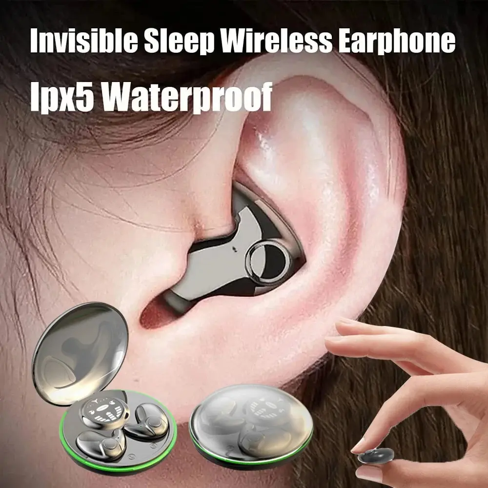 Tai Nghe Nhét Tai Nghe Ngủ Mini Bluetooth 5.3 Tai Nghe Vô Hình Tai Nghe Không Dây Tai Nghe Ẩn Chống Nước IPX5 Cho Điện Thoại