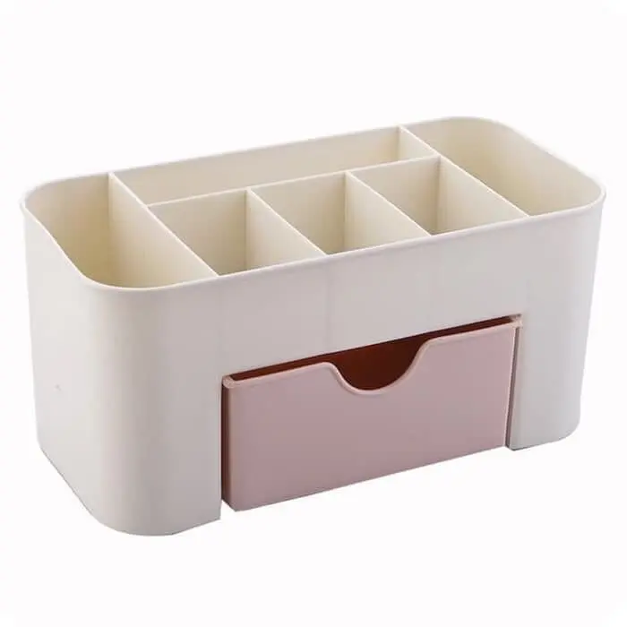 RAK KOSMETIK 1 LACI  PLASTIK MURAH, TEMPAT MEJA DEKSTOP STORAGE MAKEUP BRUSH BOX