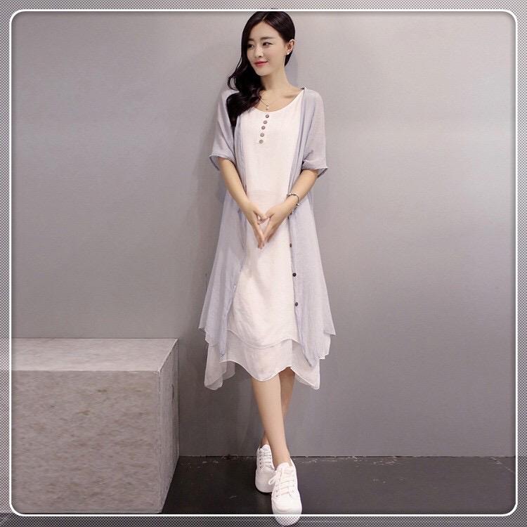 Set váy chất lanh tơ 4