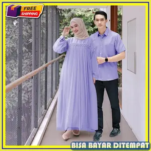 Gamis Couple Keluarga Kekinian 2022  Aesthetic Doi Rekomendasi Gamis Couple Elegan Tebal Elegant Keluarga Suami Istri Model Terbaru Viral Kapel Lebaran 2022 Sarimbit Simple Baju Pa