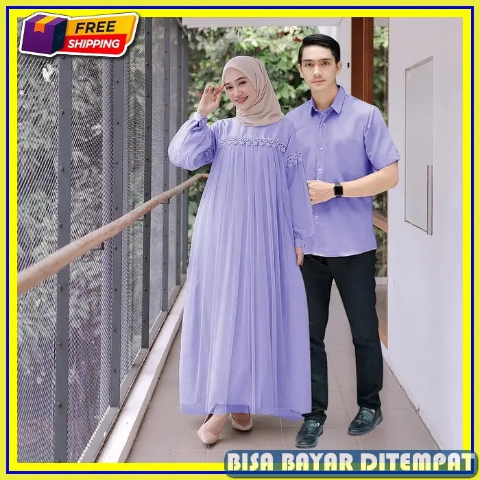 Gamis Couple Keluarga Kekinian 2022  Aesthetic Doi Rekomendasi Gamis Couple Elegan Tebal Elegant Keluarga Suami Istri Model Terbaru Viral Kapel Lebaran 2022 Sarimbit Simple Baju Pa