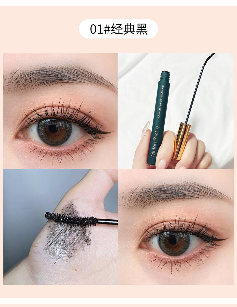 Product Introduction of Mascara Màu, Dành Cho Phụ Nữ, Uốn Cong Dài, Cực Dài, Chống Nhòe, Bền, Không Thấm Nước Và Chống Mồ Hôi, Đầu Cọ Mịn 9