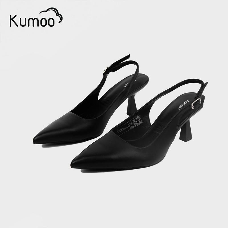 Product Introduction of Giày Cao Gót Mũi Nhọn KUMOO JESSI HEEL Giày Slingback GCG-KUMO-022-A Màu Đen Da Thật Vừa Vặn Mềm Mại 11