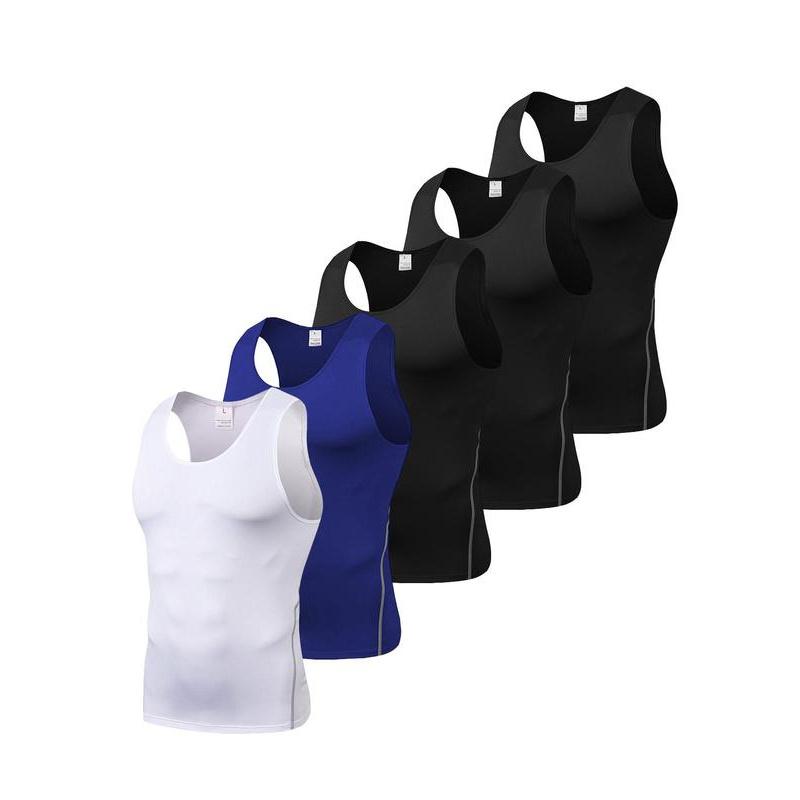 Men's Solid Compression Tank Top, Quick Drying Breathable Shaper Top, Men's Dry Fit Sleeveless Sports Top for Men, Waist Trainer, Athletic Workout Gym Exercise Clothing 5