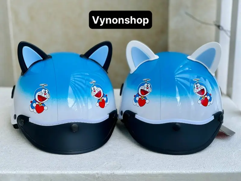 Mũ Bảo Hiểm Biển Trắng Doremon Cao Cấp - Bảo Hành 12 Tháng Helmet Cao Su Phụ Kiện 2