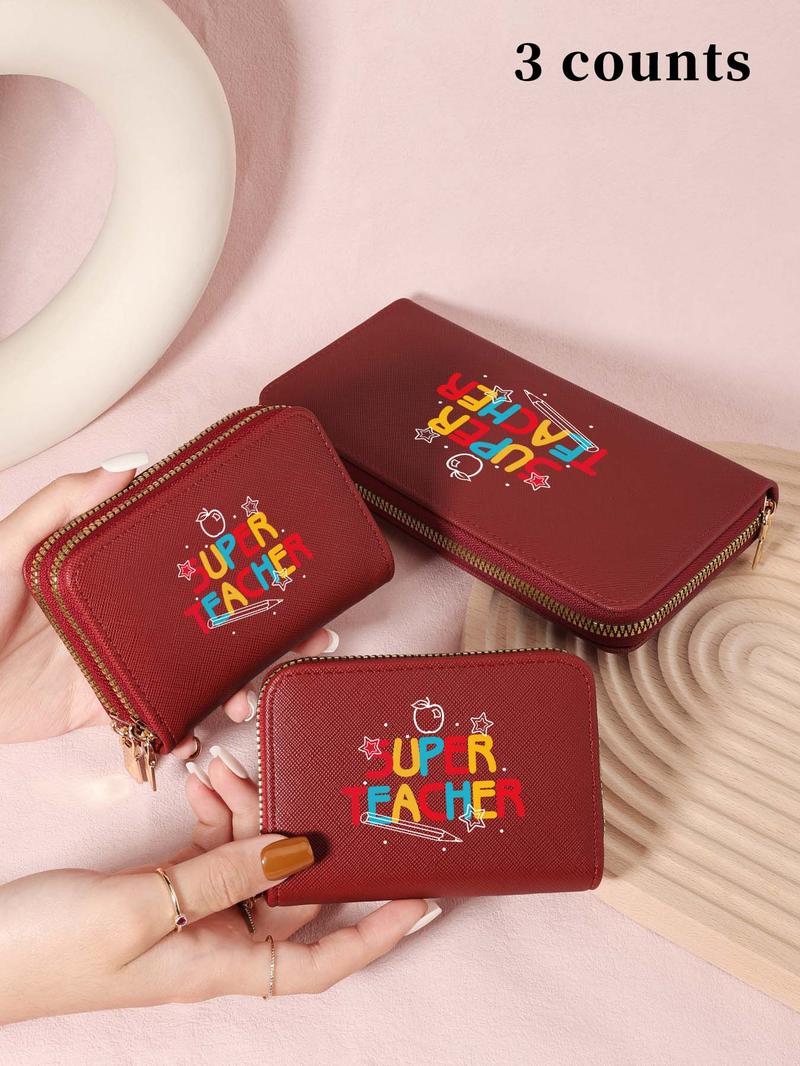 Product Introduction of Teacher's Day Gift, Women's Cute Card Holder, Casual Versatile Zipper Around Coin Purse, Simple Credit Card Holder with Multi Card Slots 5