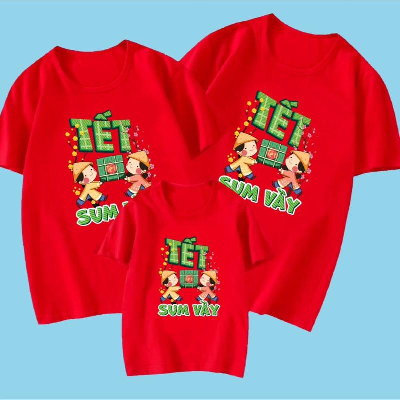  Áo Phông Tết cho gia đình  TẾT SUM VẦY BÁNH ý nghĩa đoàn viên vải cotton mềm mịn Nữ Top Women Quần Ngủ dongphuc dinh đôi mẹ và bé sét  đồ 