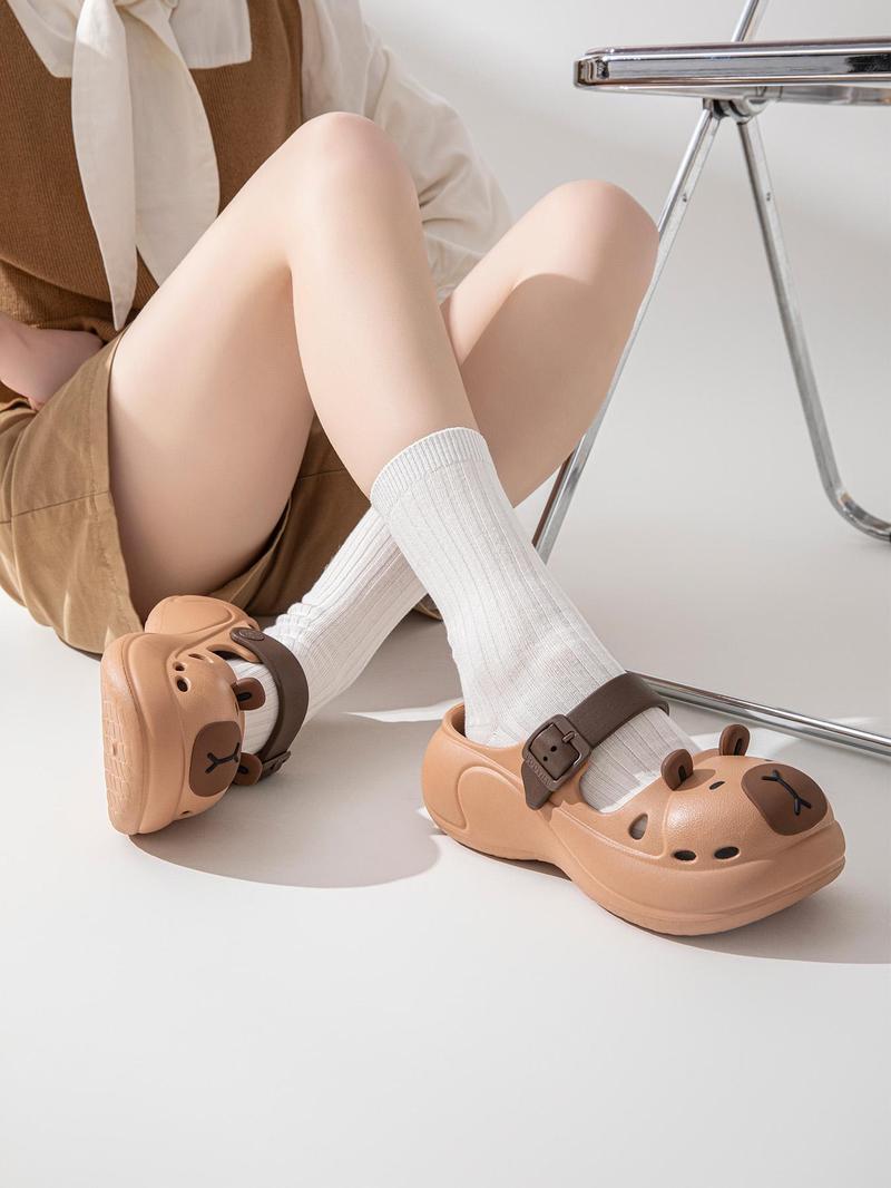 Product Introduction of Women's Cute Cartoon Design Slides, Casual Comfortable Home Slippers, Thick Sole Non-slip Slippers for Indoor & Outdoor Wear, Girl 9